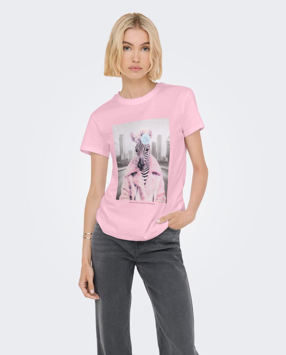 Imagem 0 de T-shirt de mulher com manga curta e desenho