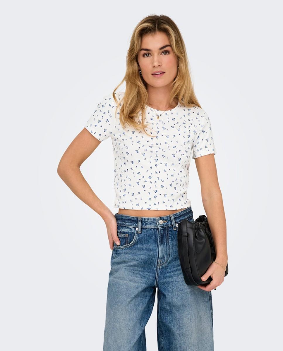 Imagem 0 de T-shirt Estampada com Decote Redondo