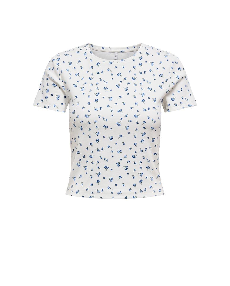 T-shirt Estampada com Decote Redondo Branco-5