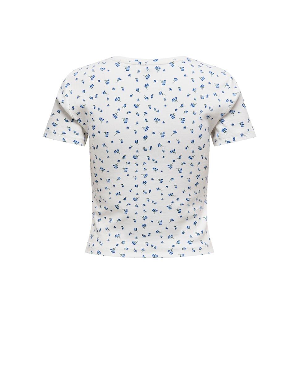 T-shirt Estampada com Decote Redondo Branco-6
