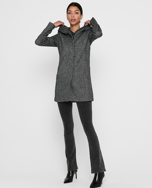 Imagen 0 de Abrigo de mujer con capucha y cierre de cremallera