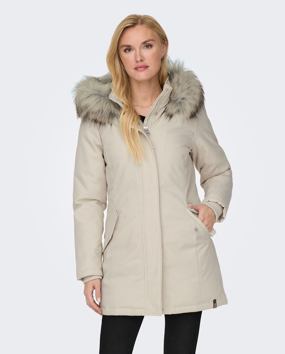 Parka comprida com capuz Branco-gelo-2