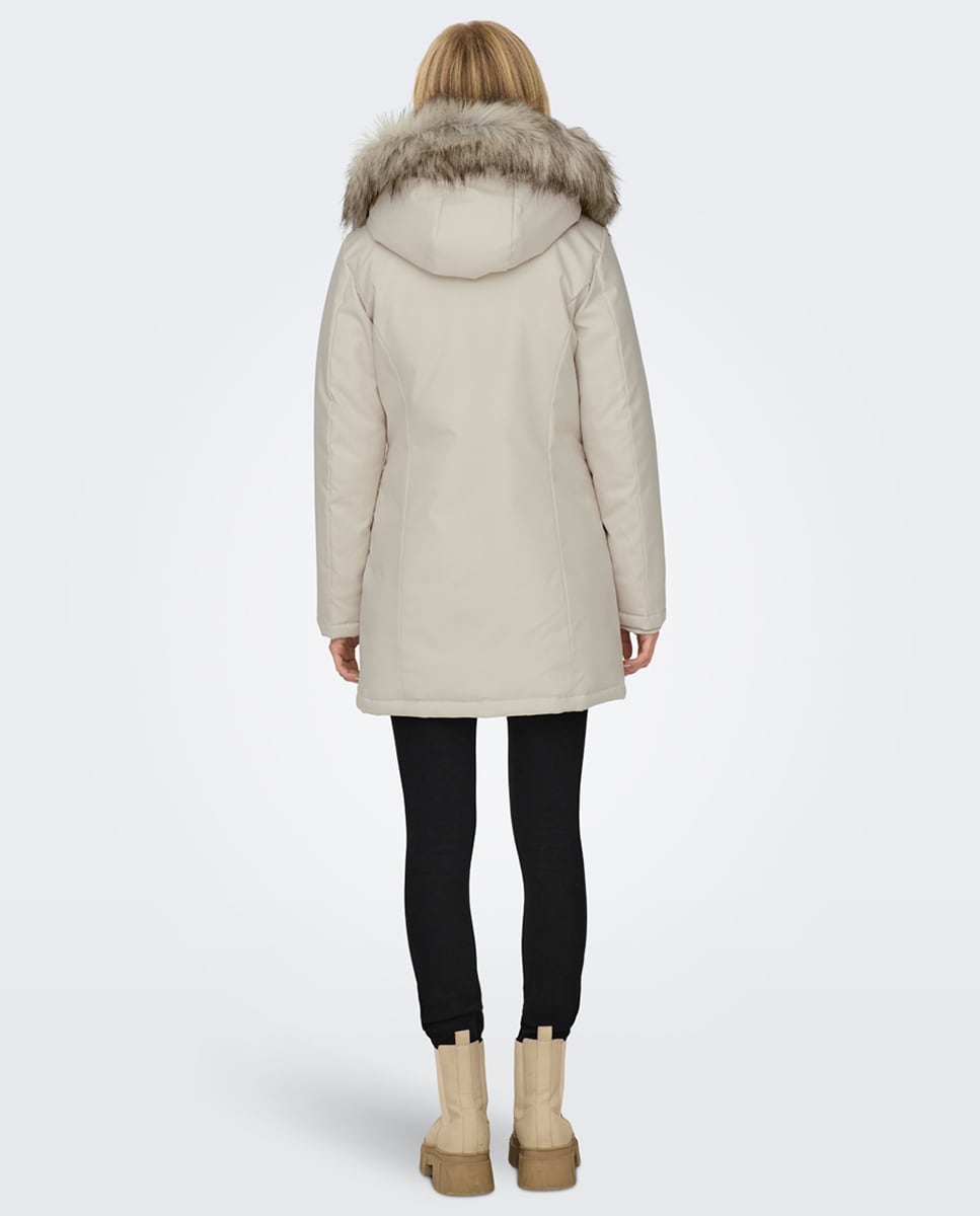 Parka comprida com capuz Branco-gelo-3