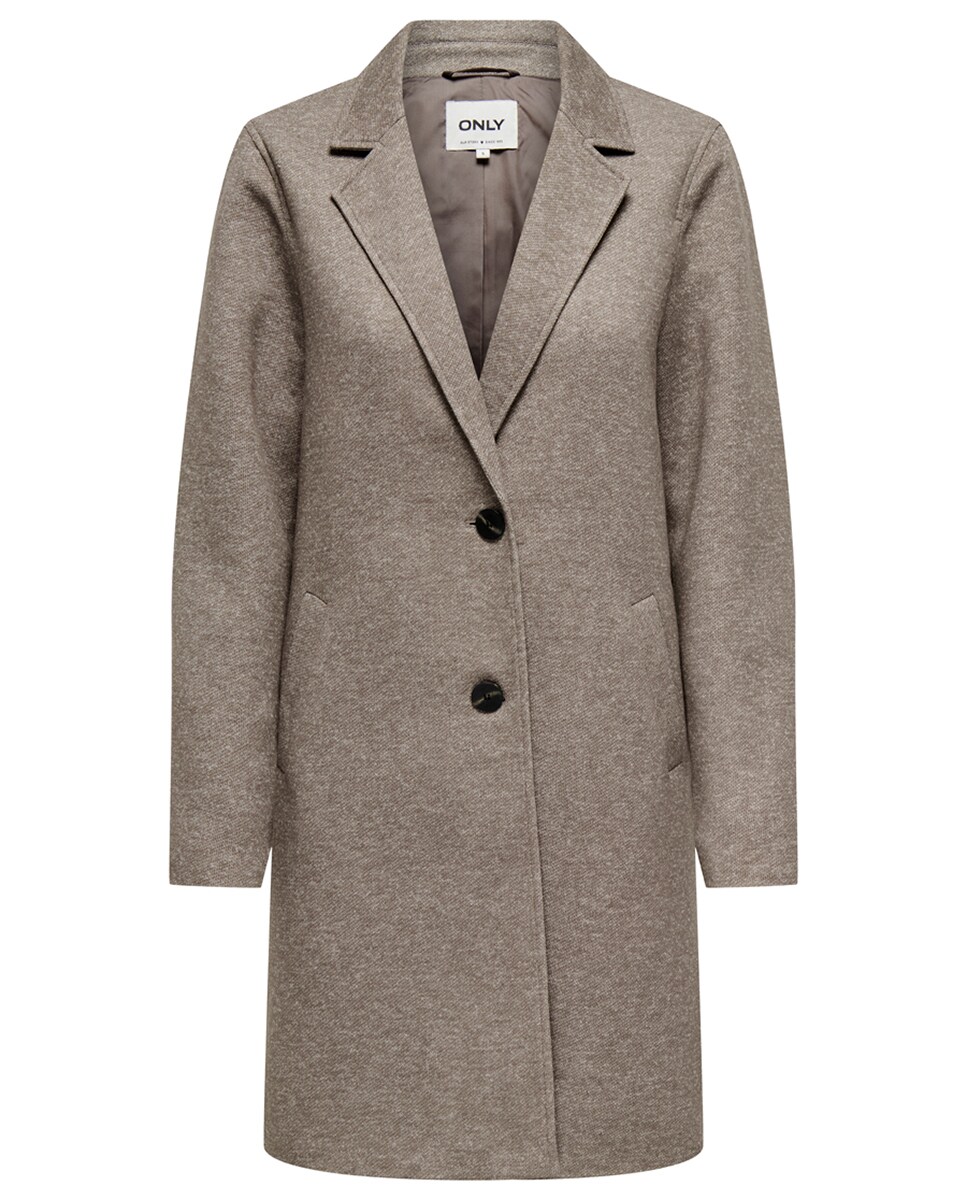 Sobretudo Comprido com Botões à Frente Taupe-6