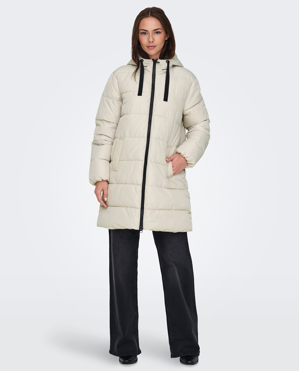 Only - Plumífero de mujer con cremallera y capucha.