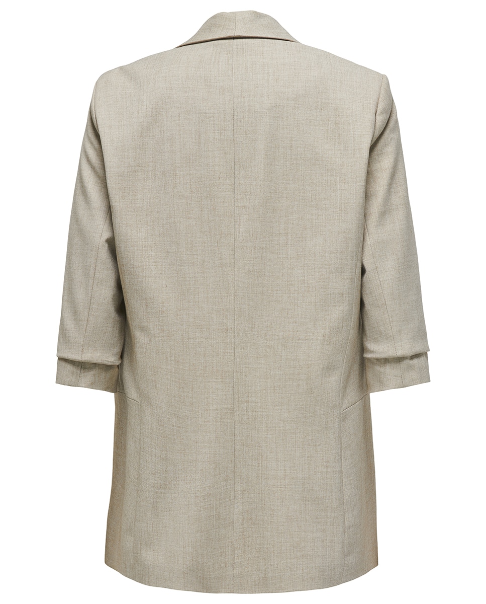 Blazer de manga 3/4 com lapelas Branco-gelo-6