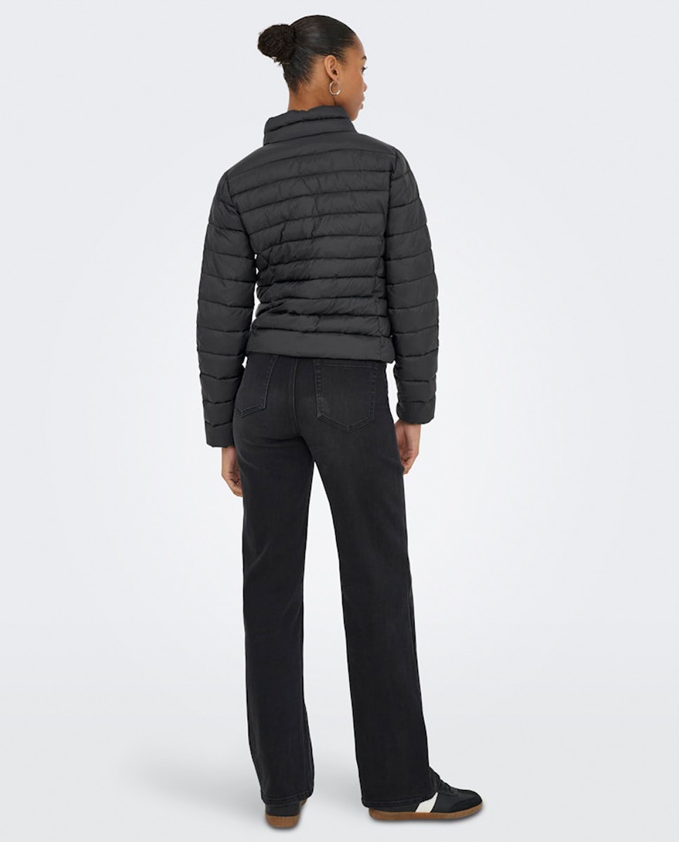 Plumífero ligero de mujer - Only - Gris Negro-2