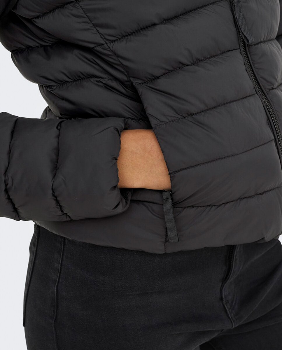 Plumífero ligero de mujer - Only - Gris Negro-5