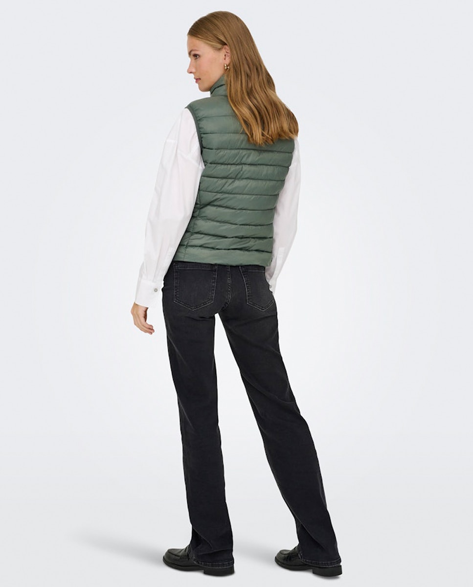 Chaqueta de mujer acolchada ligera - Only - Gris Gris-2