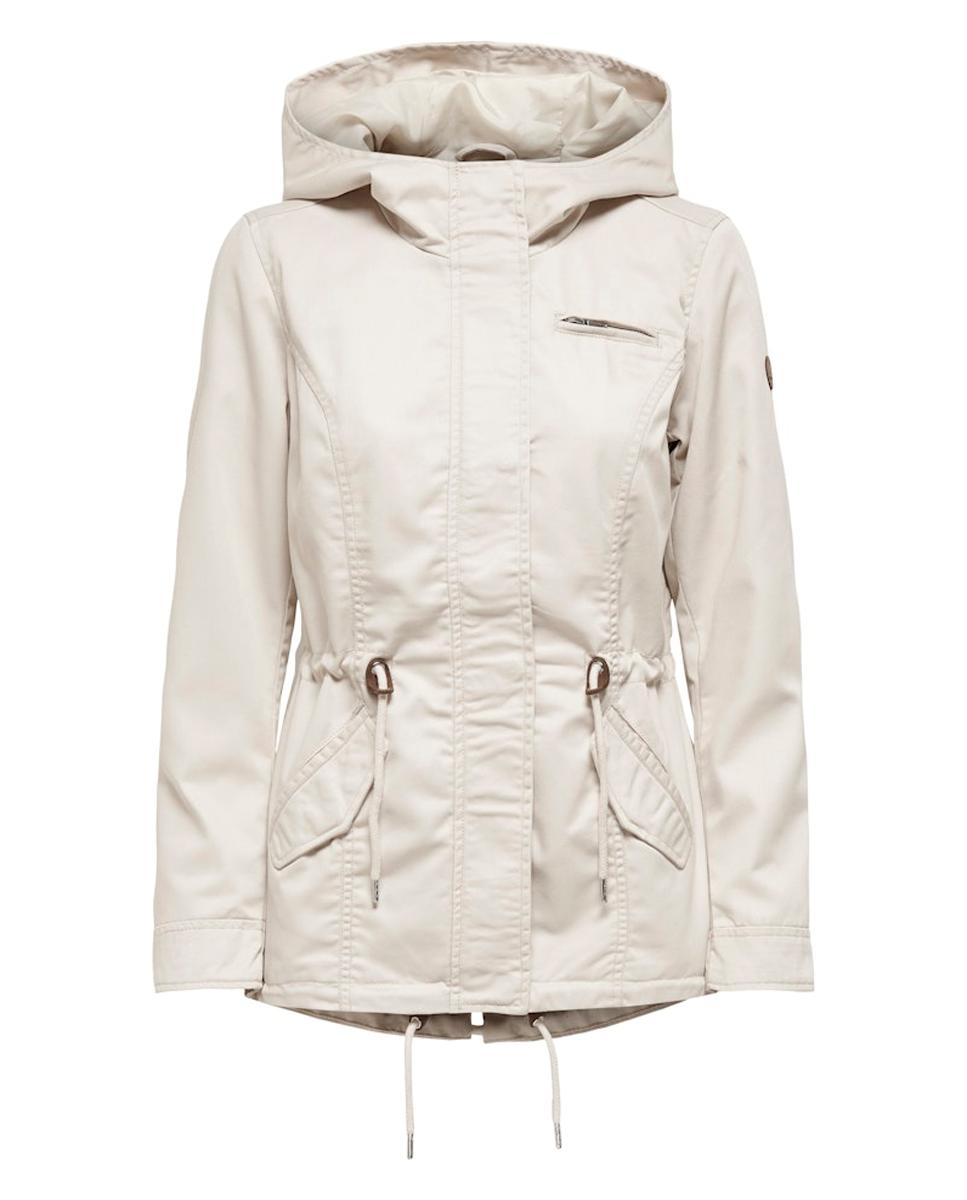 Parka com Capuz e Manga Comprida Creme-6