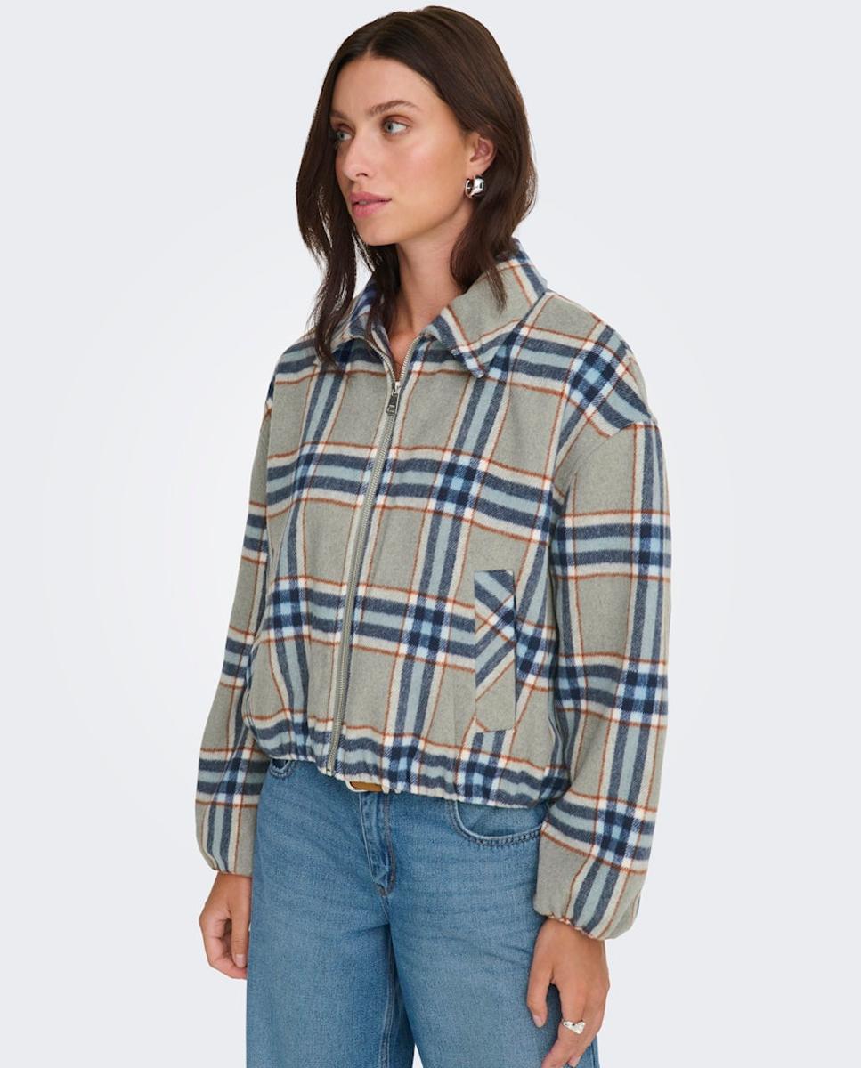 Bomber de mujer estampada - Only - Gris Gris-3