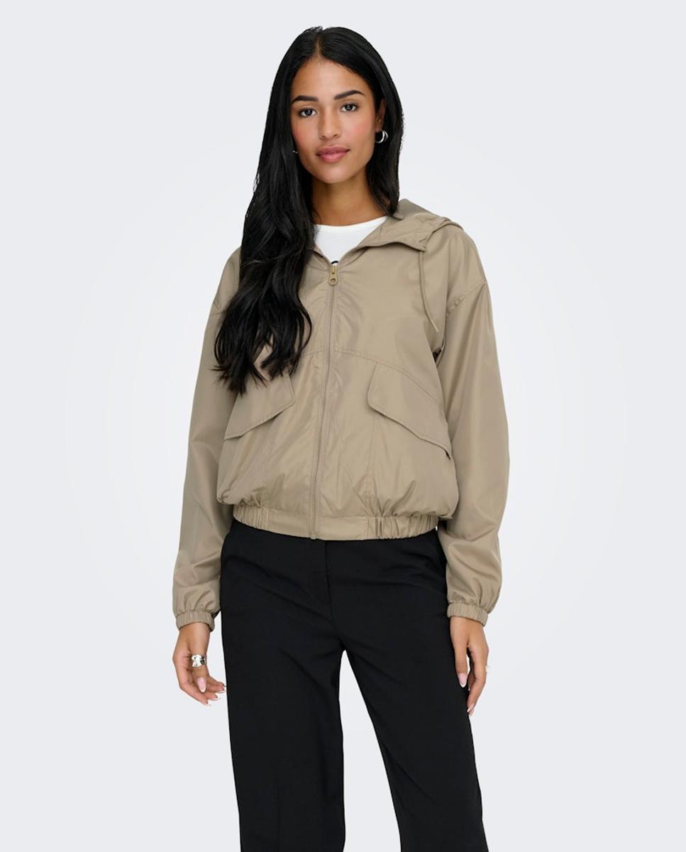 Only - Chaqueta de mujer con capucha y cierre de cremallera.