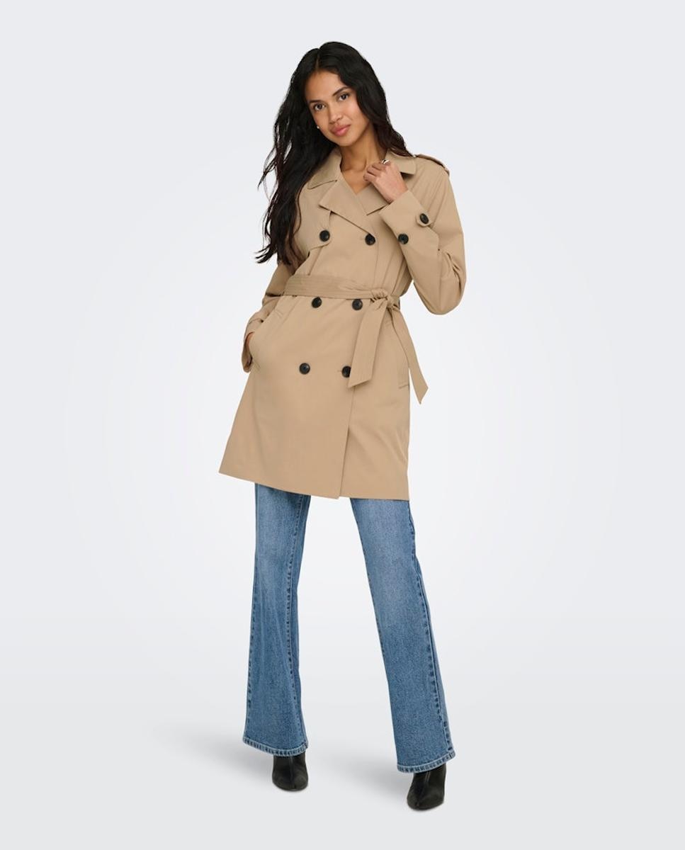 Gabardina de mujer de manga larga - Only - Beige Beige-1
