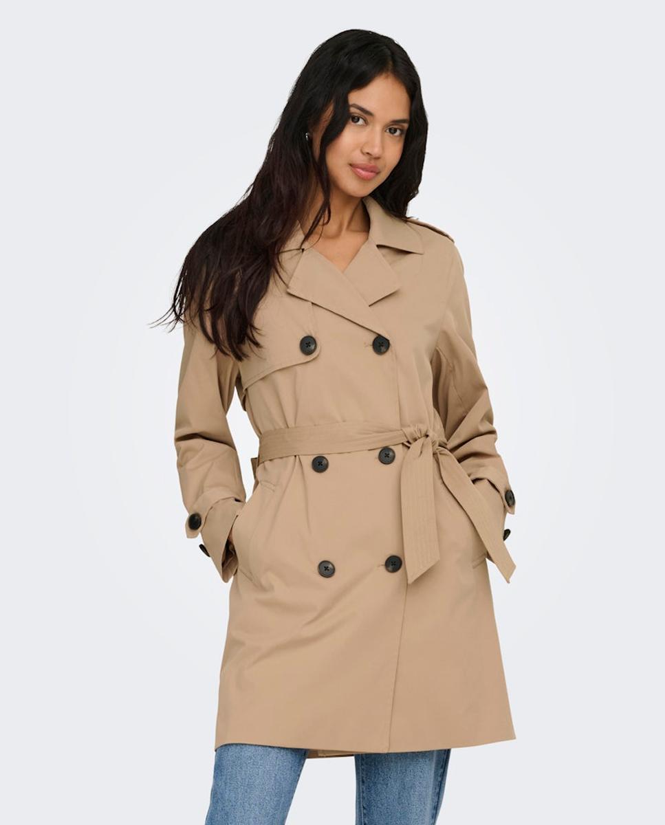 Gabardina de mujer de manga larga - Only - Beige Beige-2