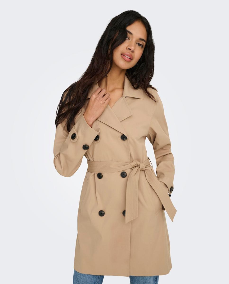 Gabardina de mujer de manga larga - Only - Beige Beige-4