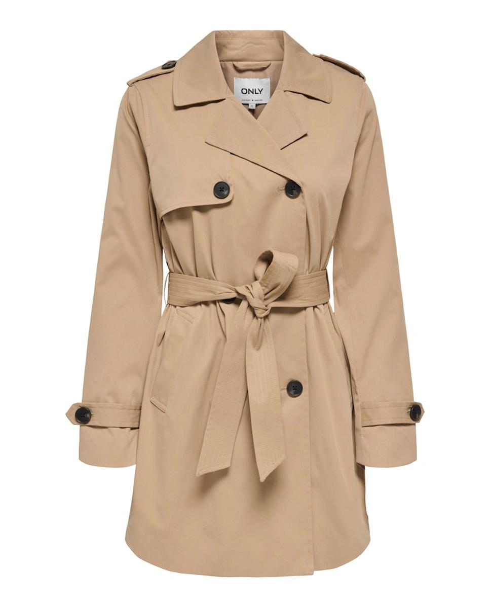 Gabardina de mujer de manga larga - Only - Beige Beige-5
