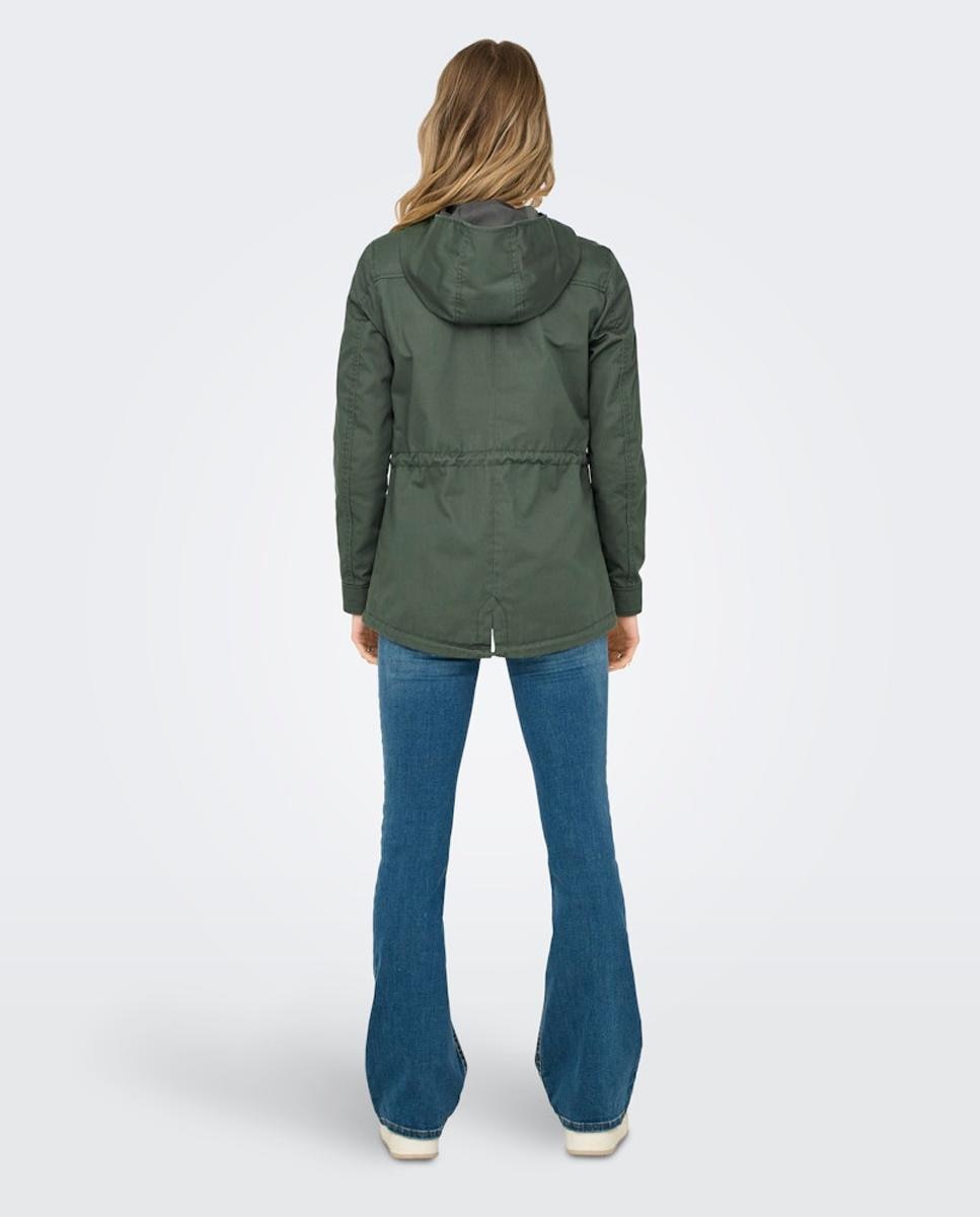 Parka Ajustável com Capuz Verde-escuro-2