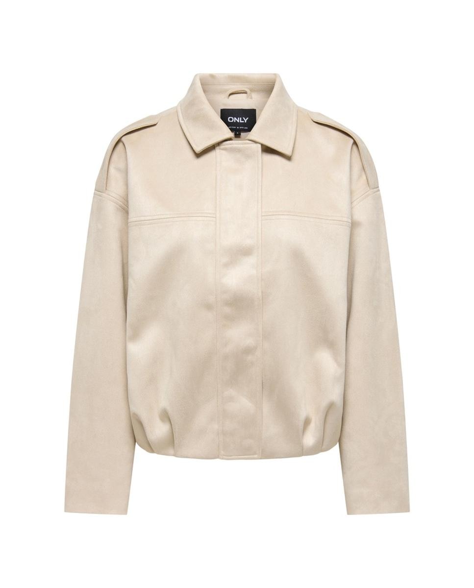Chaqueta de mujer con cuello camisero y manga larga - Only - Beige Beige-1