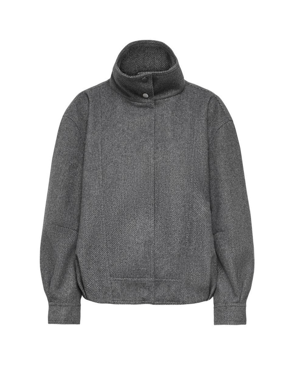 Cazadora bomber de mujer con cuello camisero y cierre de botones - Only - Gris Gris-6