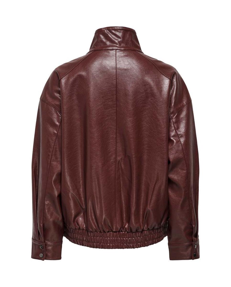 Cazadora bomber efecto piel de mujer con cierre combinado - Only - Marrón Marrón-7