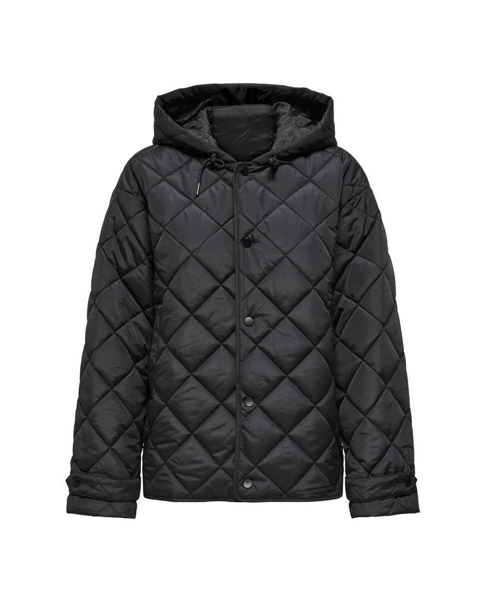 Chaqueta acolchada de mujer con capucha y cierre de botones - Only - Negro Negro-6