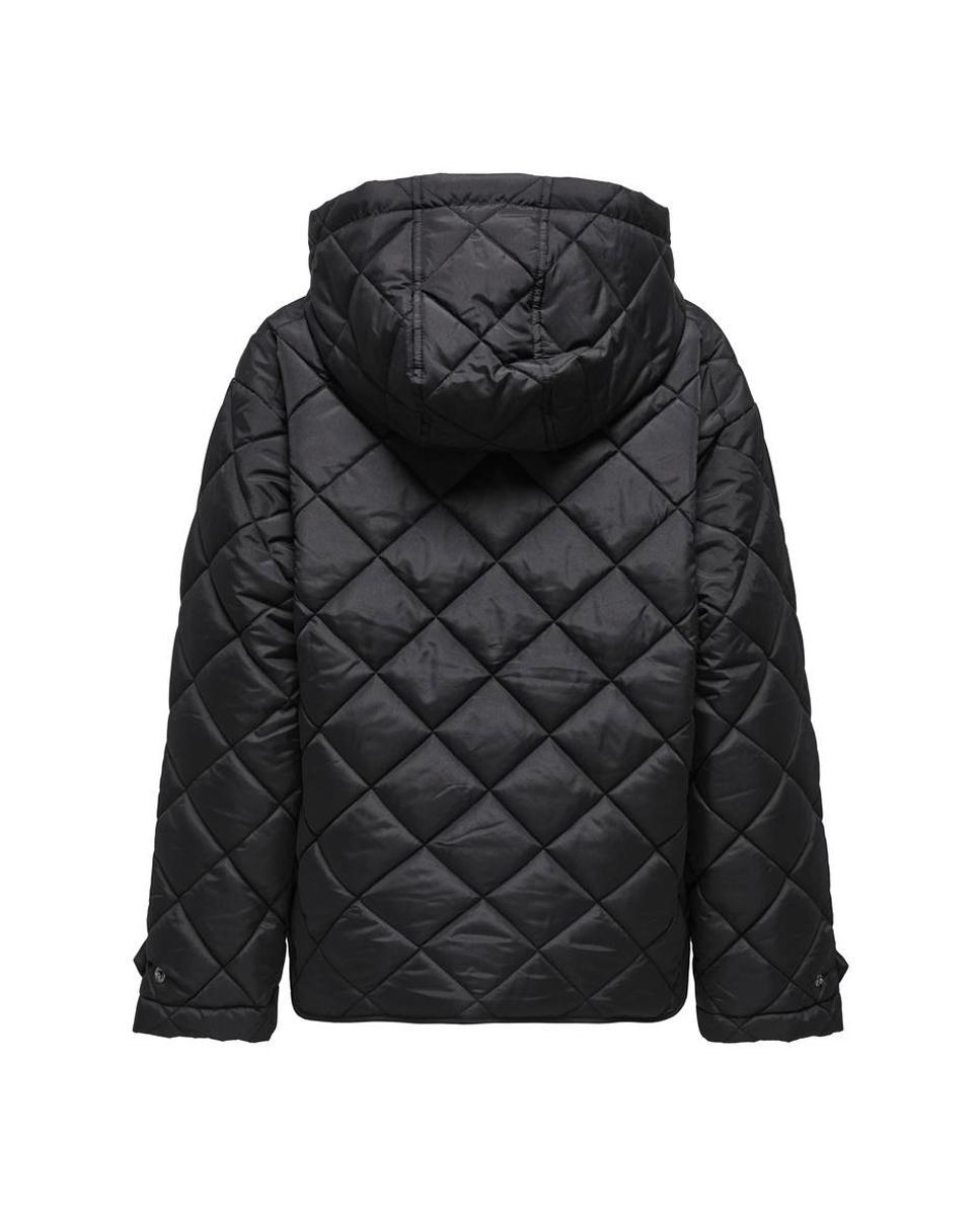 Chaqueta acolchada de mujer con capucha y cierre de botones - Only - Negro Negro-7