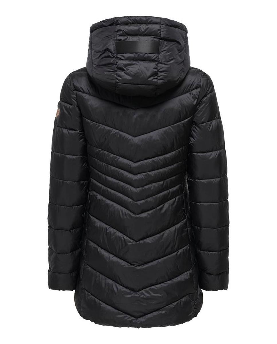 Sobretudo acolchoado de mulher com capuz Preto-7