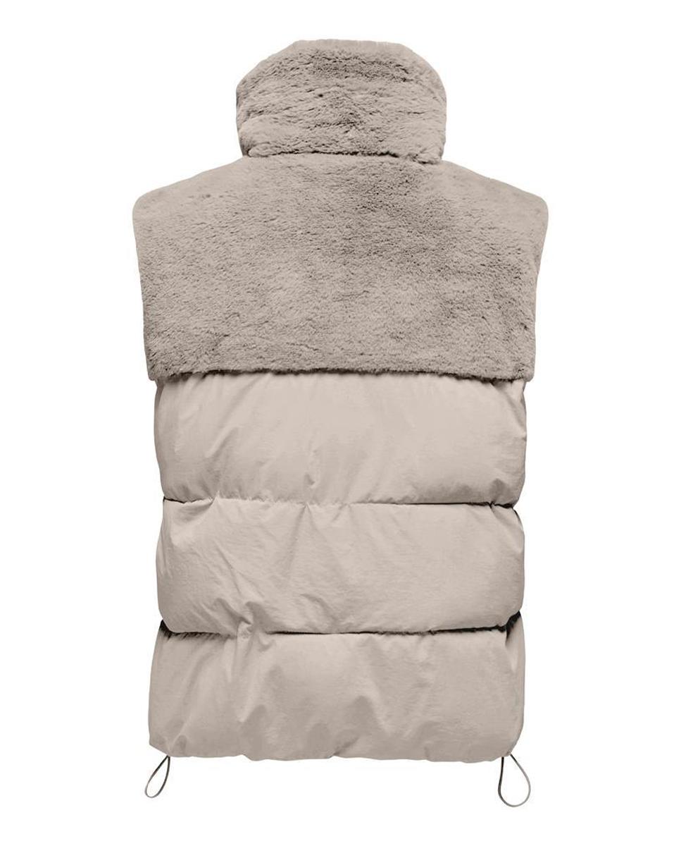 Chaleco acolchado de mujer con cuello alto y cierre de cremallera - Only - Topo Topo-2