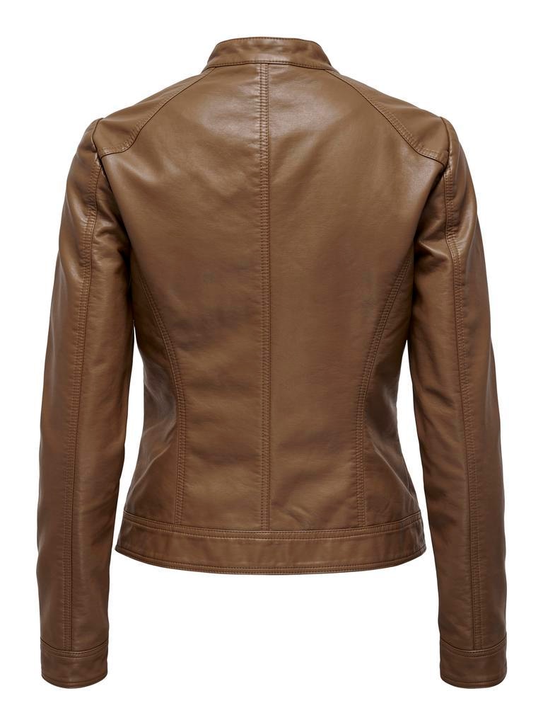 Cazadora biker de mujer de polipiel - Only - Marrón Marrón-6