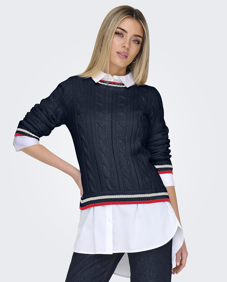 Only - Jersey punto de mujer de manga larga.