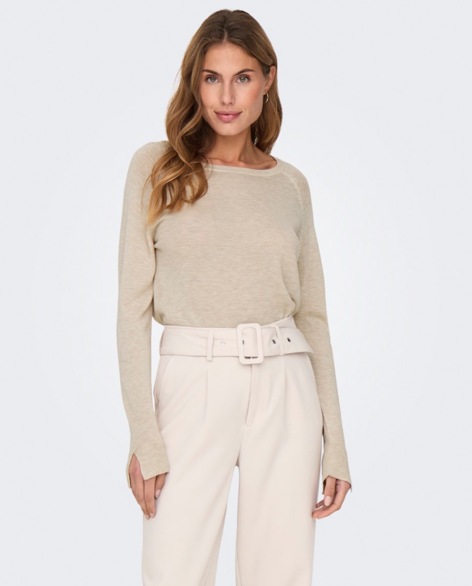 Jersey de punto de mujer de manga larga - Only - Blanco Blanco-1