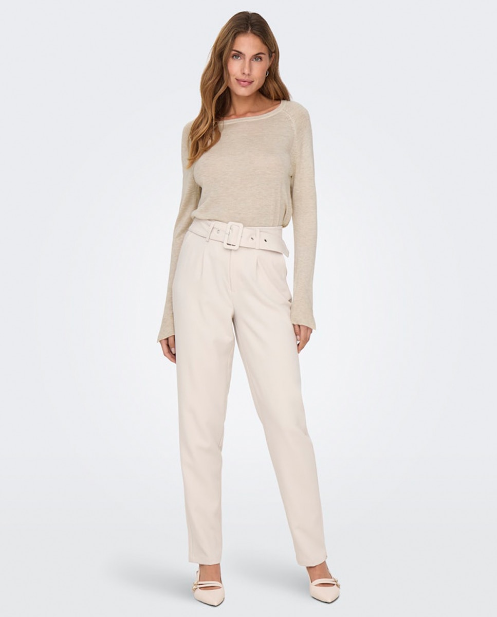 Jersey de punto de mujer de manga larga - Only - Blanco Blanco-2