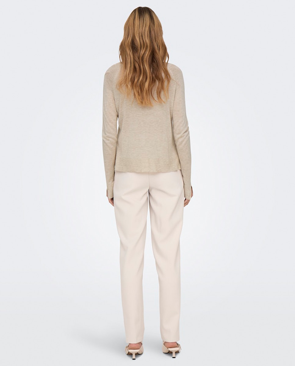 Jersey de punto de mujer de manga larga - Only - Blanco Blanco-3
