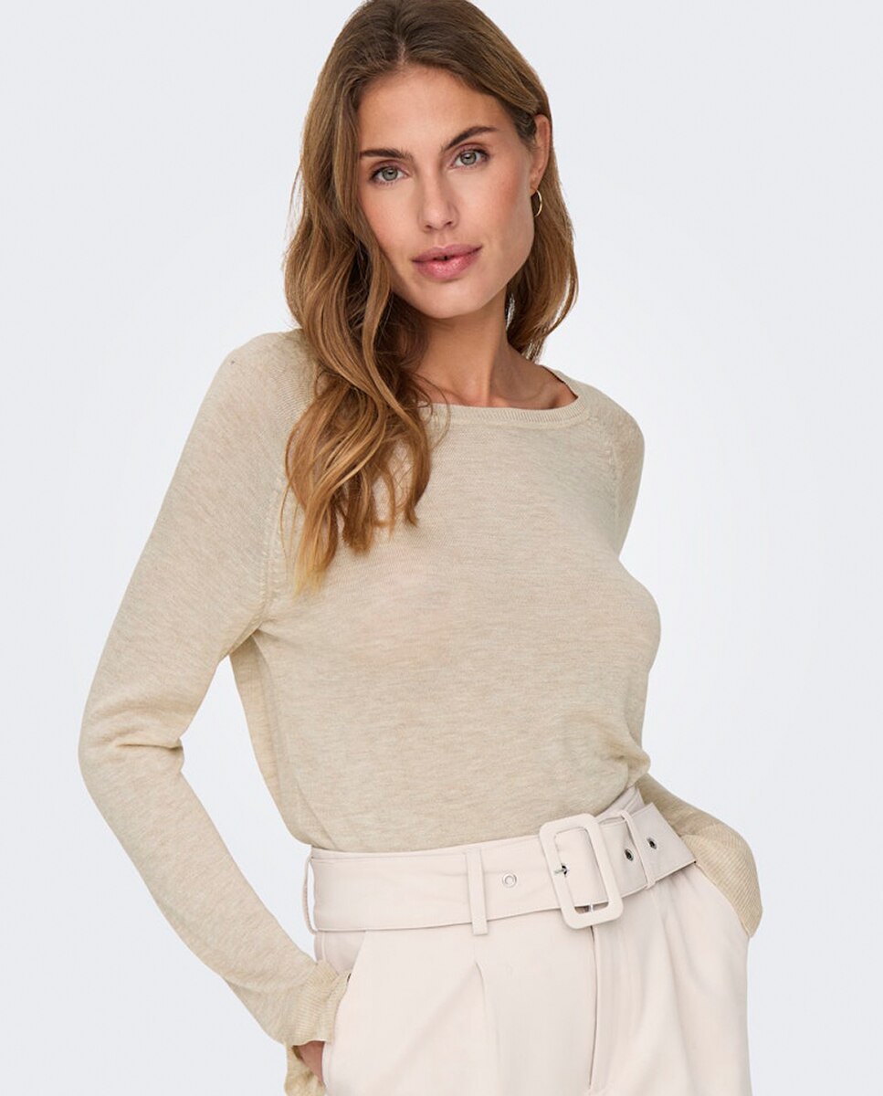 Jersey de punto de mujer de manga larga - Only - Blanco Blanco-5