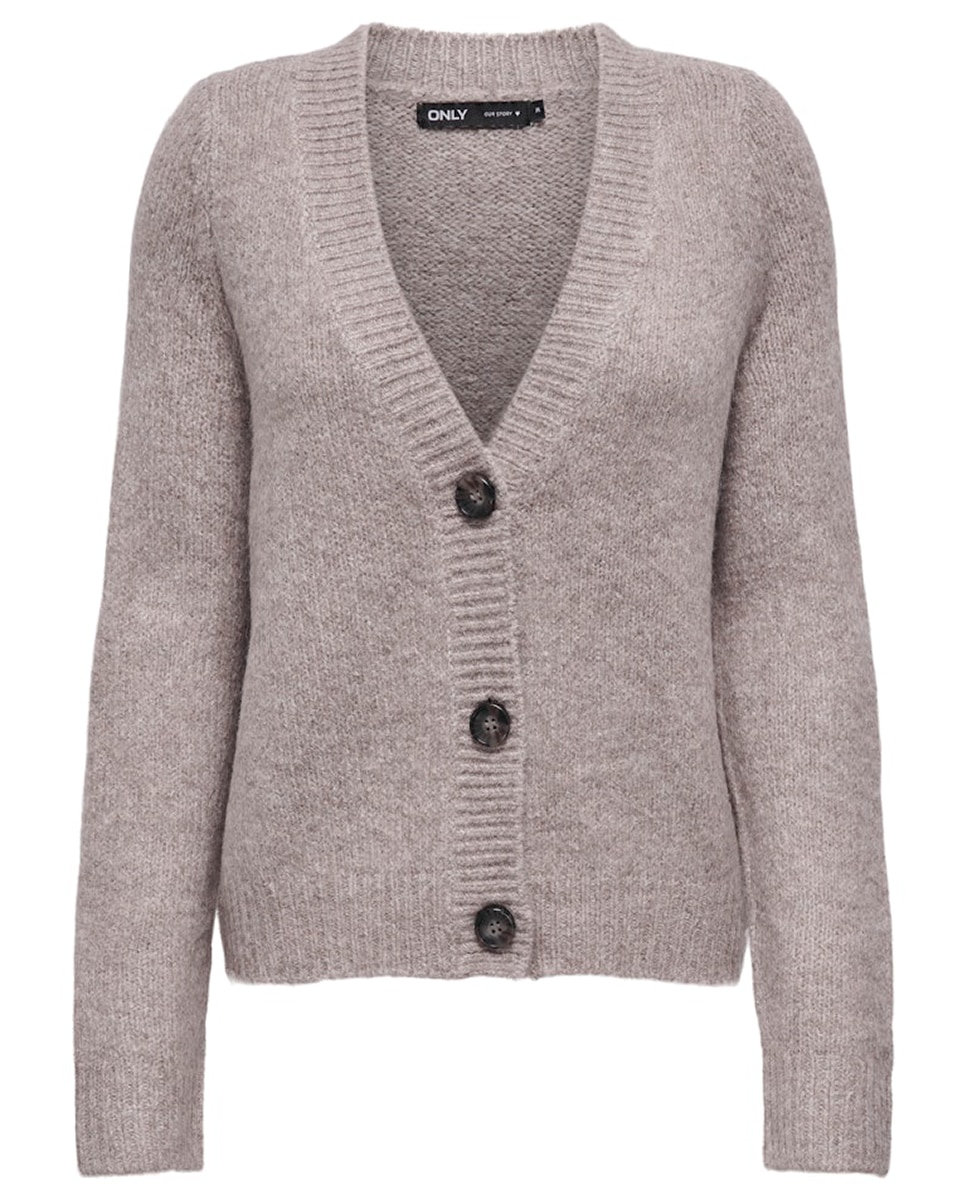 Cardigan Básico de Malha Castanho-6