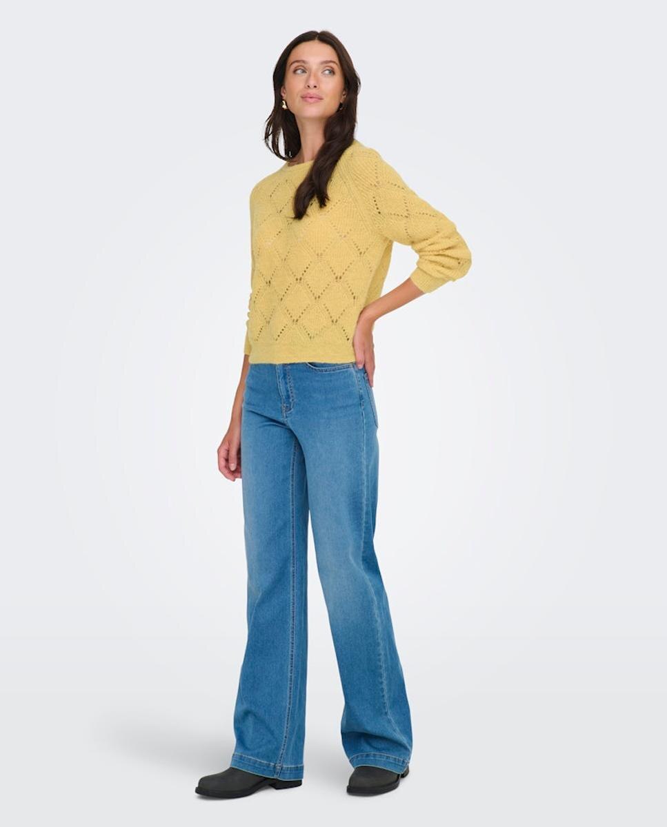 Camisola de malha de mulher com manga comprida e decote redondo Cinzento-3
