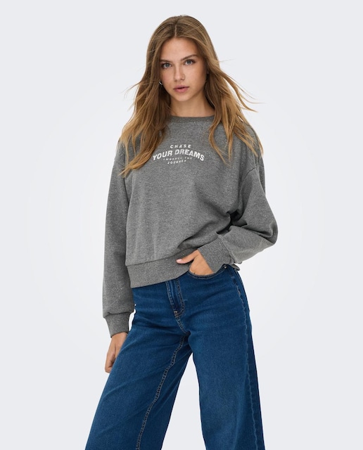 Imagen 0 de Sudadera con print brillante de mujer