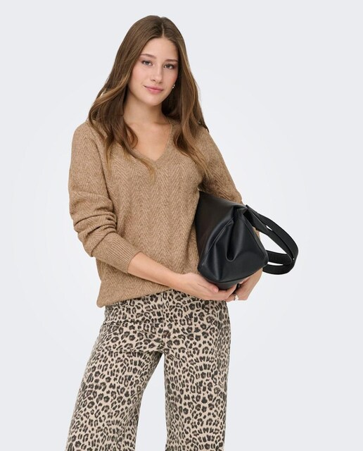 Imagen 0 de Jersey de mujer de manga larga y cuello pico