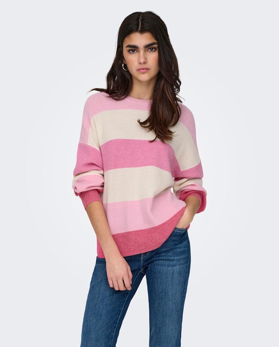 Imagem 0 de Camisola de Malha com Decote Redondo e Manga com Pregas