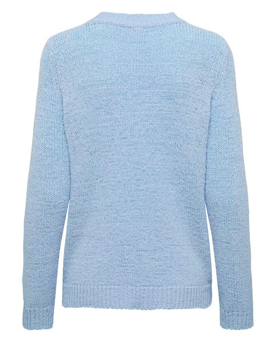 Cardigan Aberto com Manga Comprida Azul-claro-6