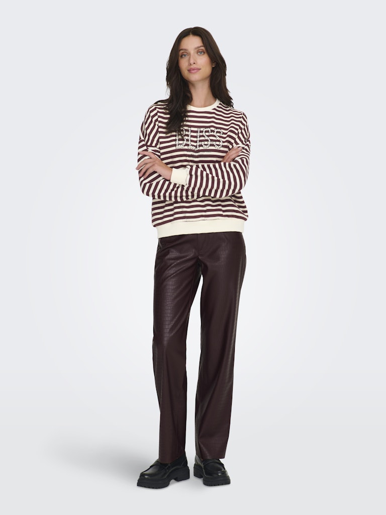 Sweatshirt de Manga Comprida Estampada Bordeaux-7