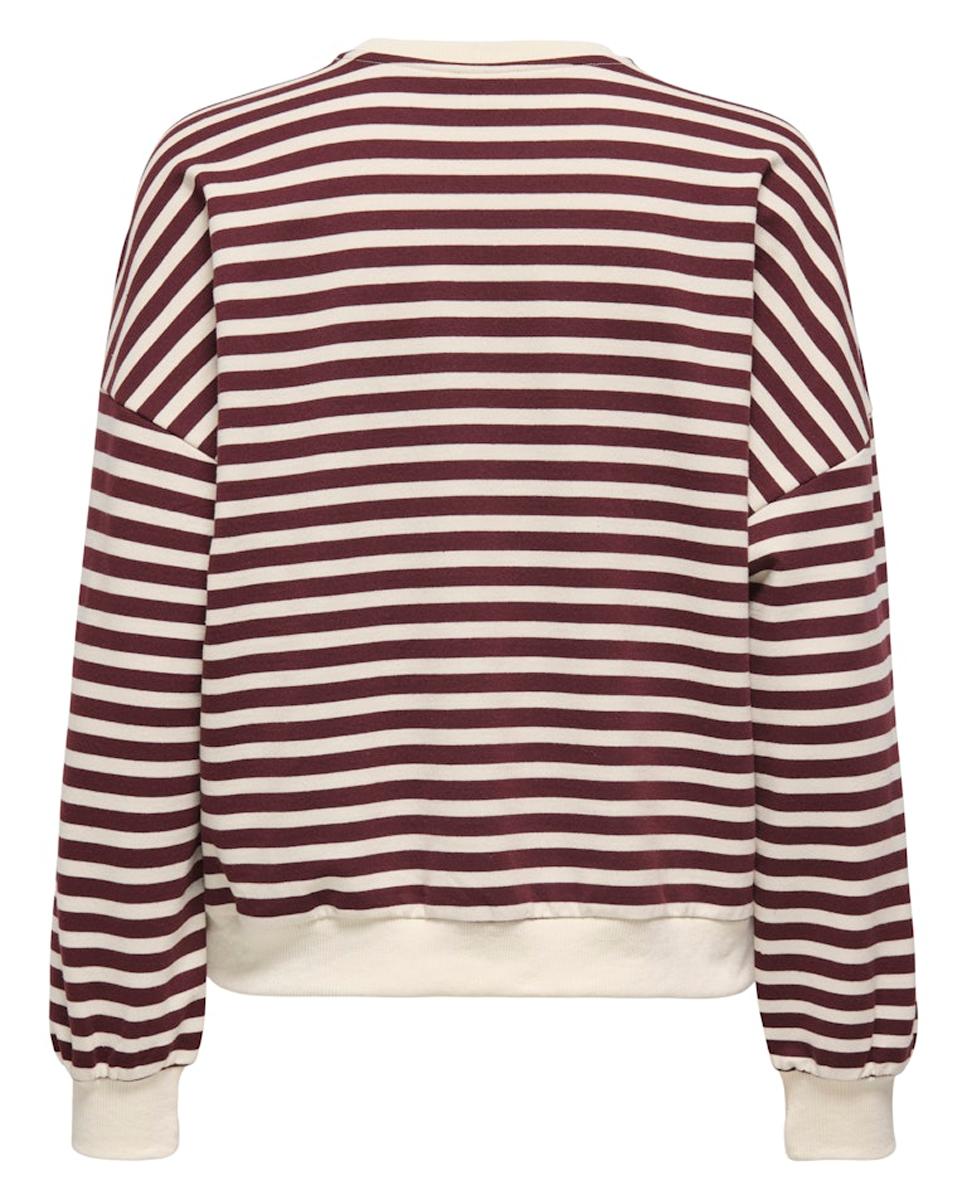 Sweatshirt de Manga Comprida Estampada Bordeaux-6