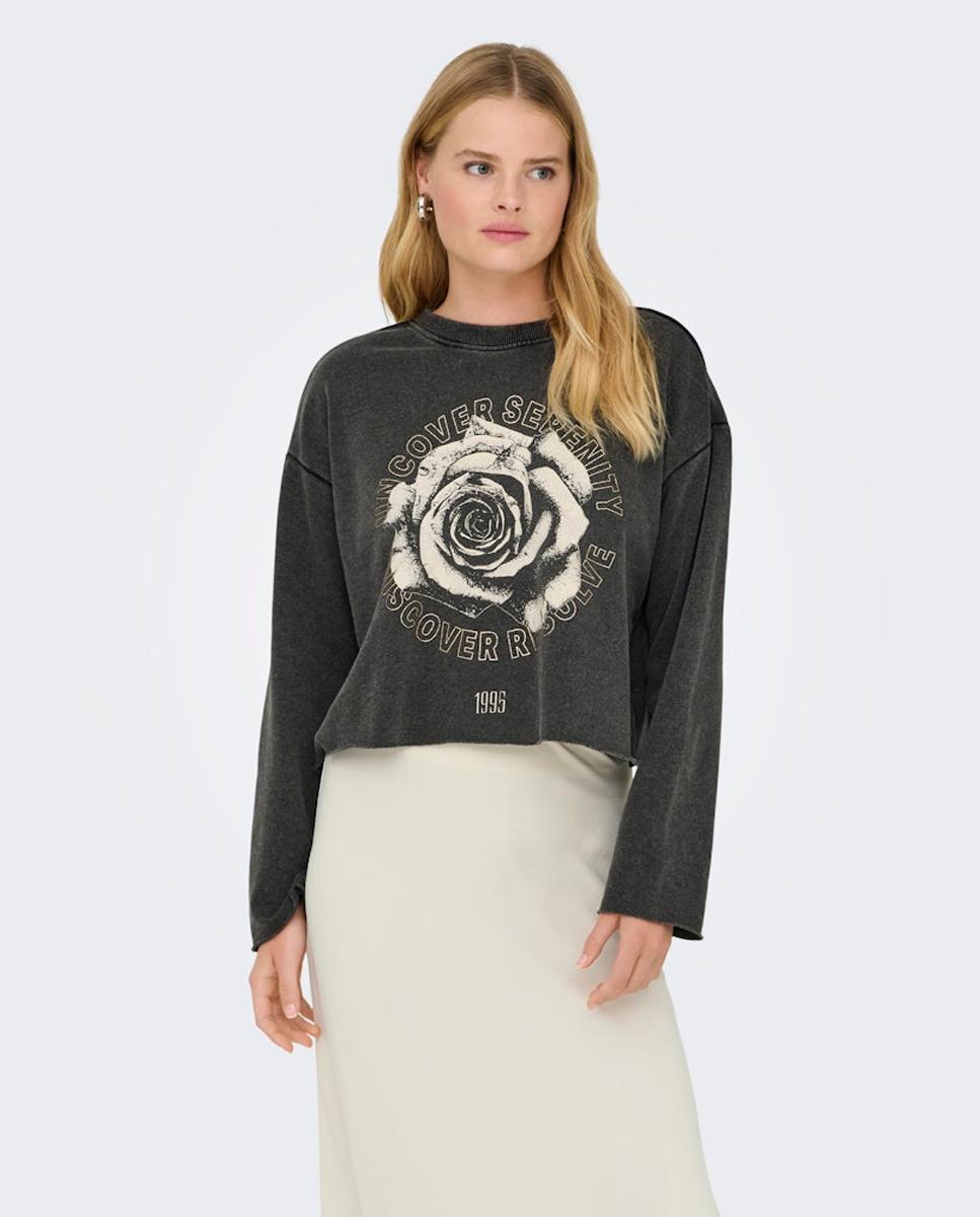 Imagem 0 de Sweatshirt Estampada com Decote Redondo