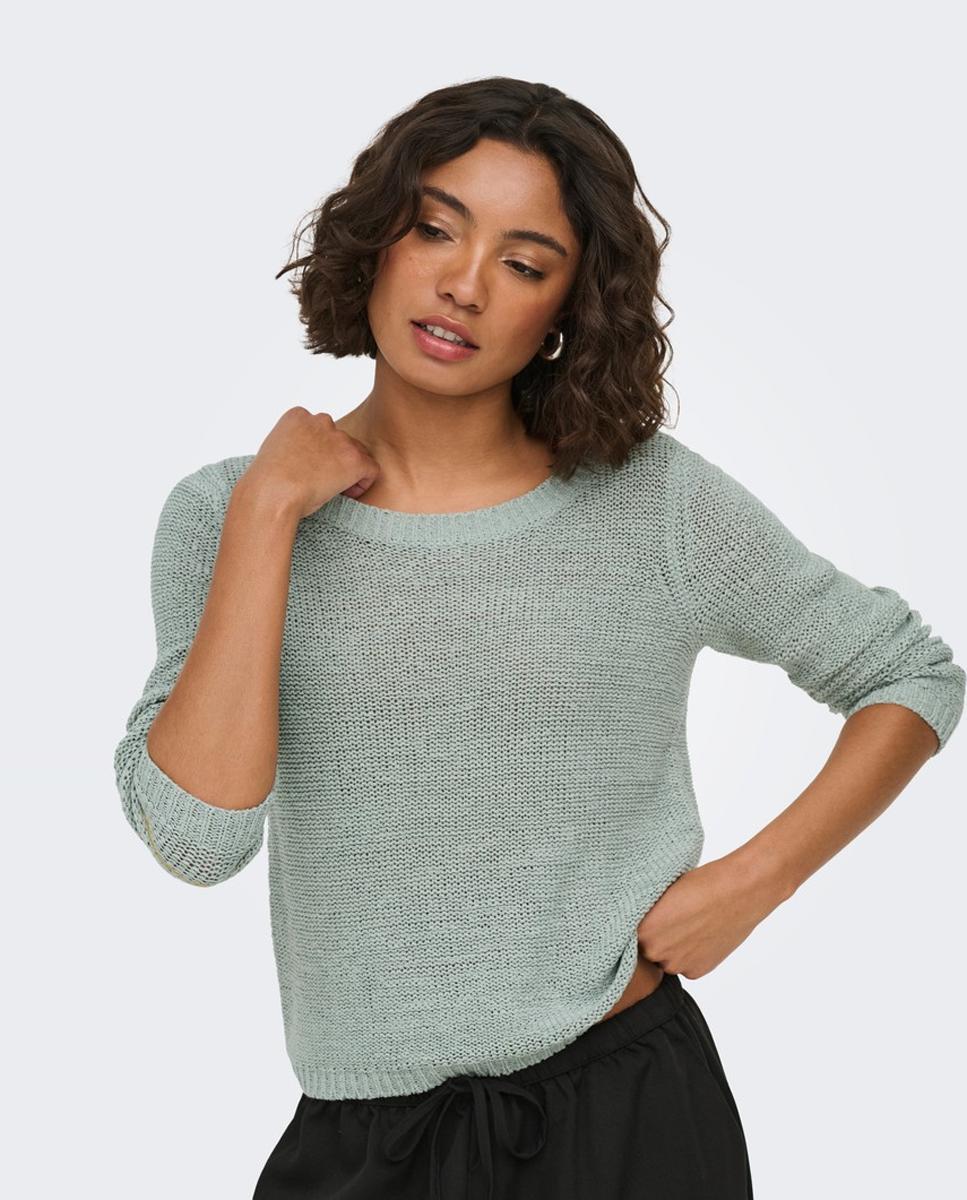 Jersey de mujer de manga larga y cuello redondo - Only - Verde claro Verde claro-1