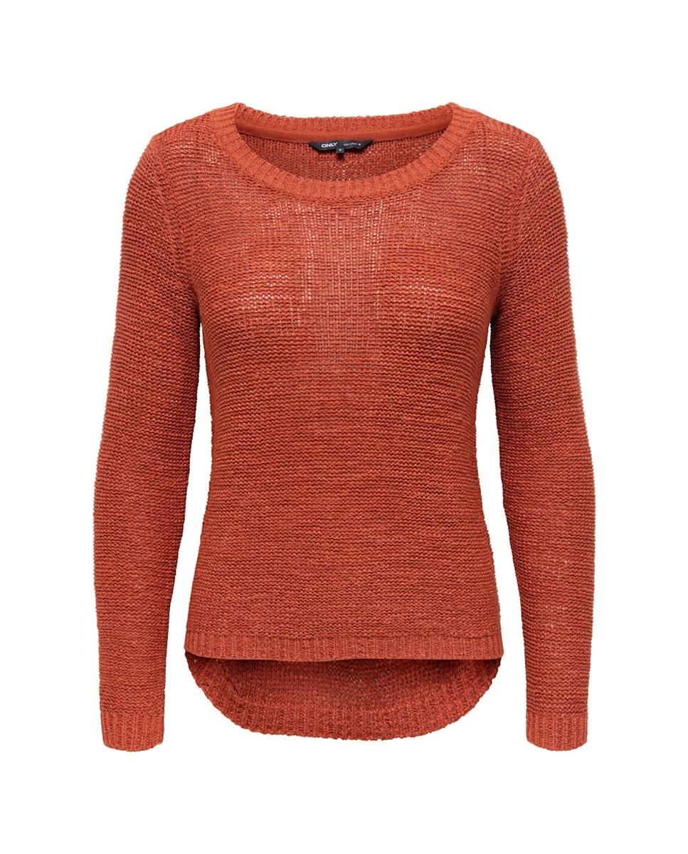 Jersey de mujer de manga larga y cuello redondo - Only - Rojo Rojo-4