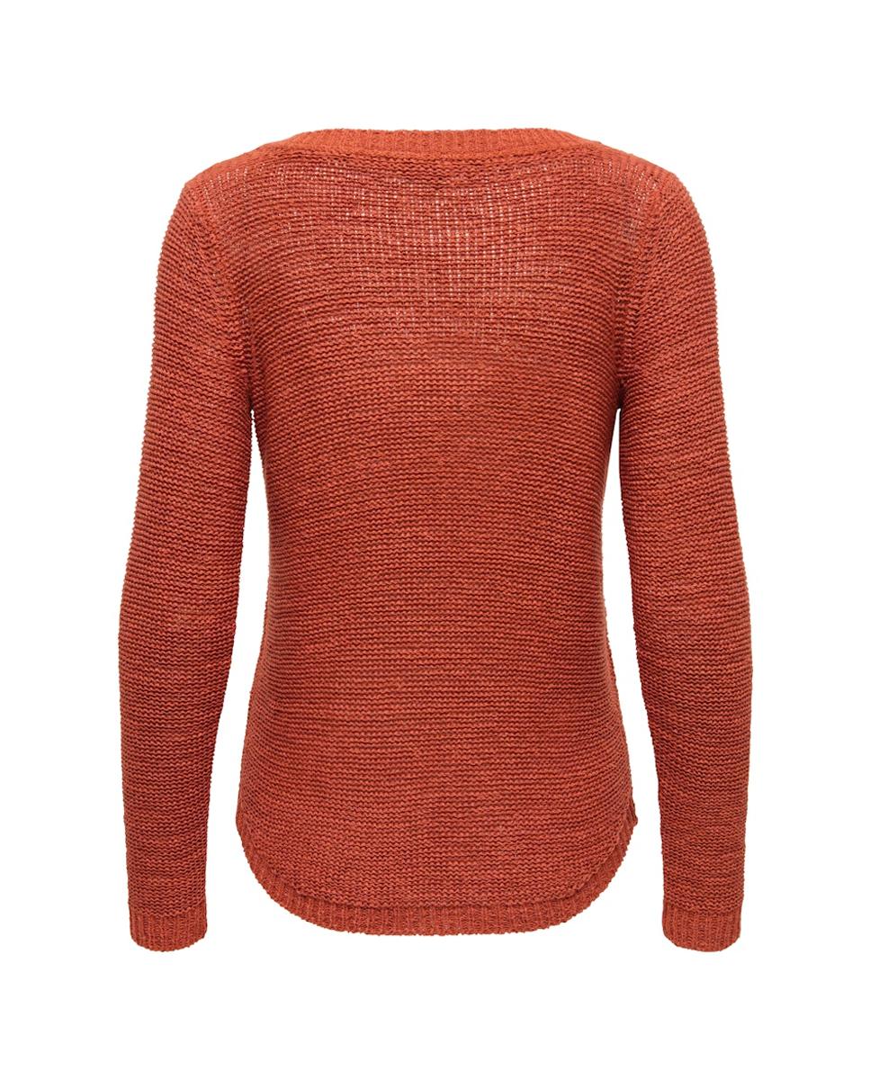 Jersey de mujer de manga larga y cuello redondo - Only - Rojo Rojo-5