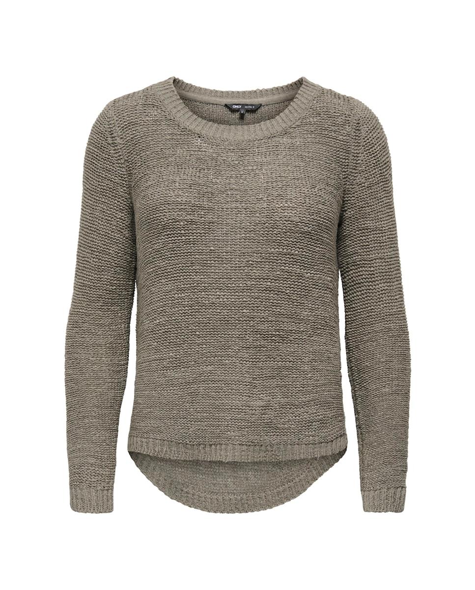 Jersey de mujer de manga larga y cuello redondo - Only - Verde oscuro Verde oscuro-3