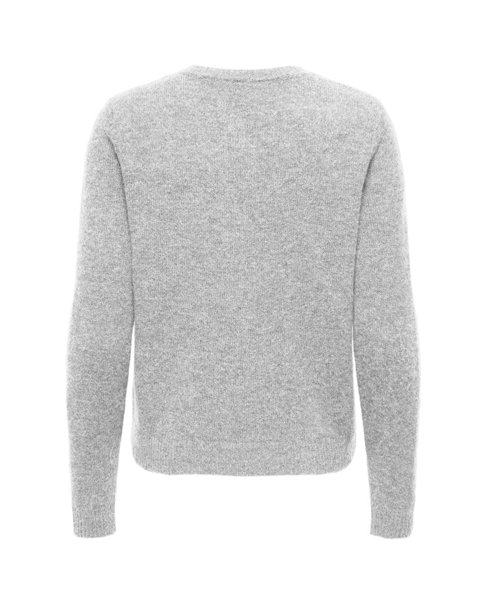 Cárdigan de mujer de manga larga con cuello redondo - Only - Gris claro Gris claro-2