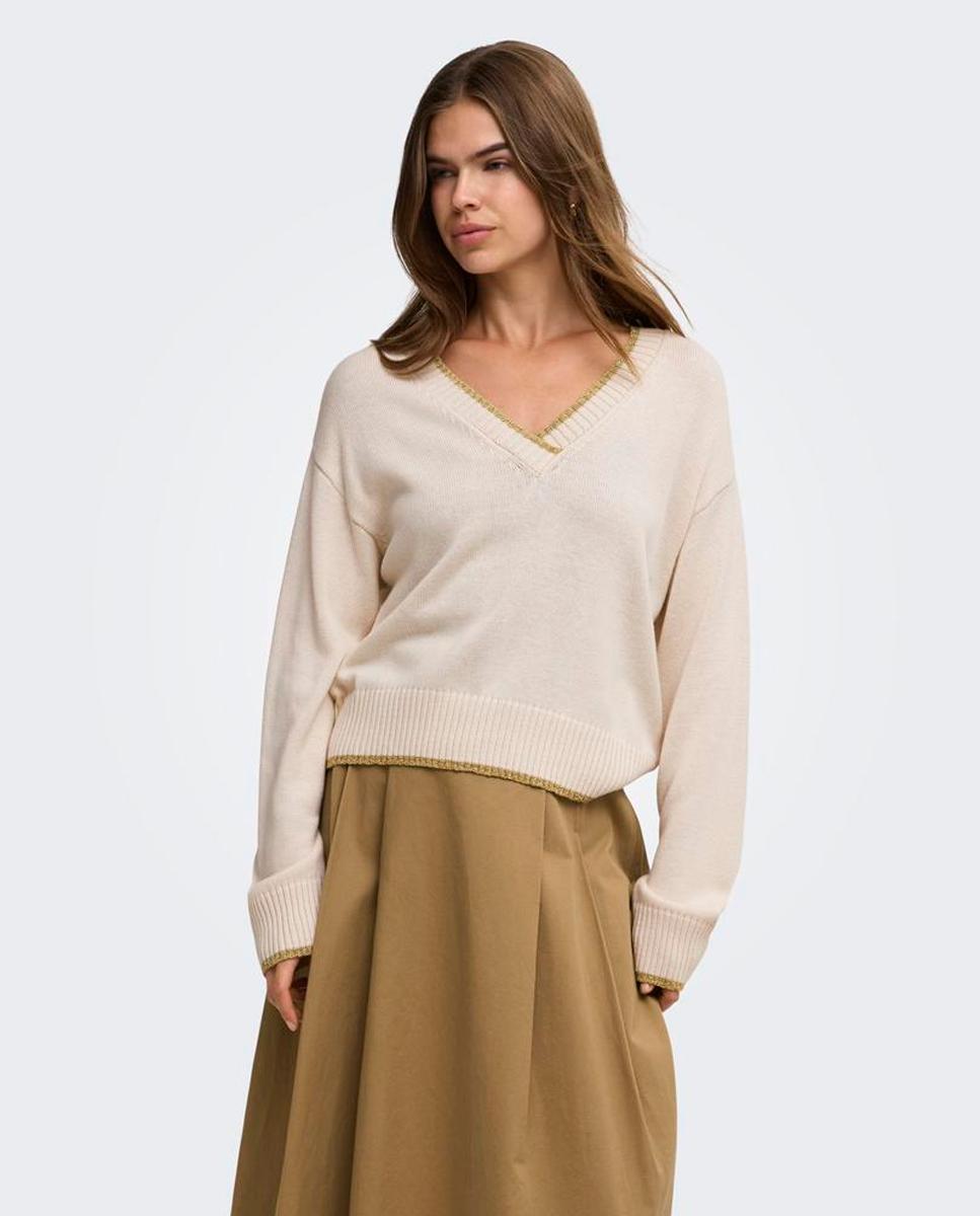 Jersey de mujer - Only - Crema Crema-3