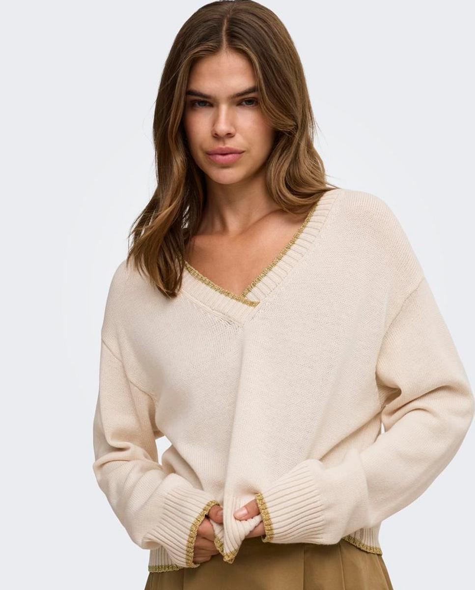 Jersey de mujer - Only - Crema Crema-4